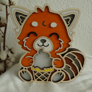 Veilleuse - Panda Roux Gourmand avec sa Glace