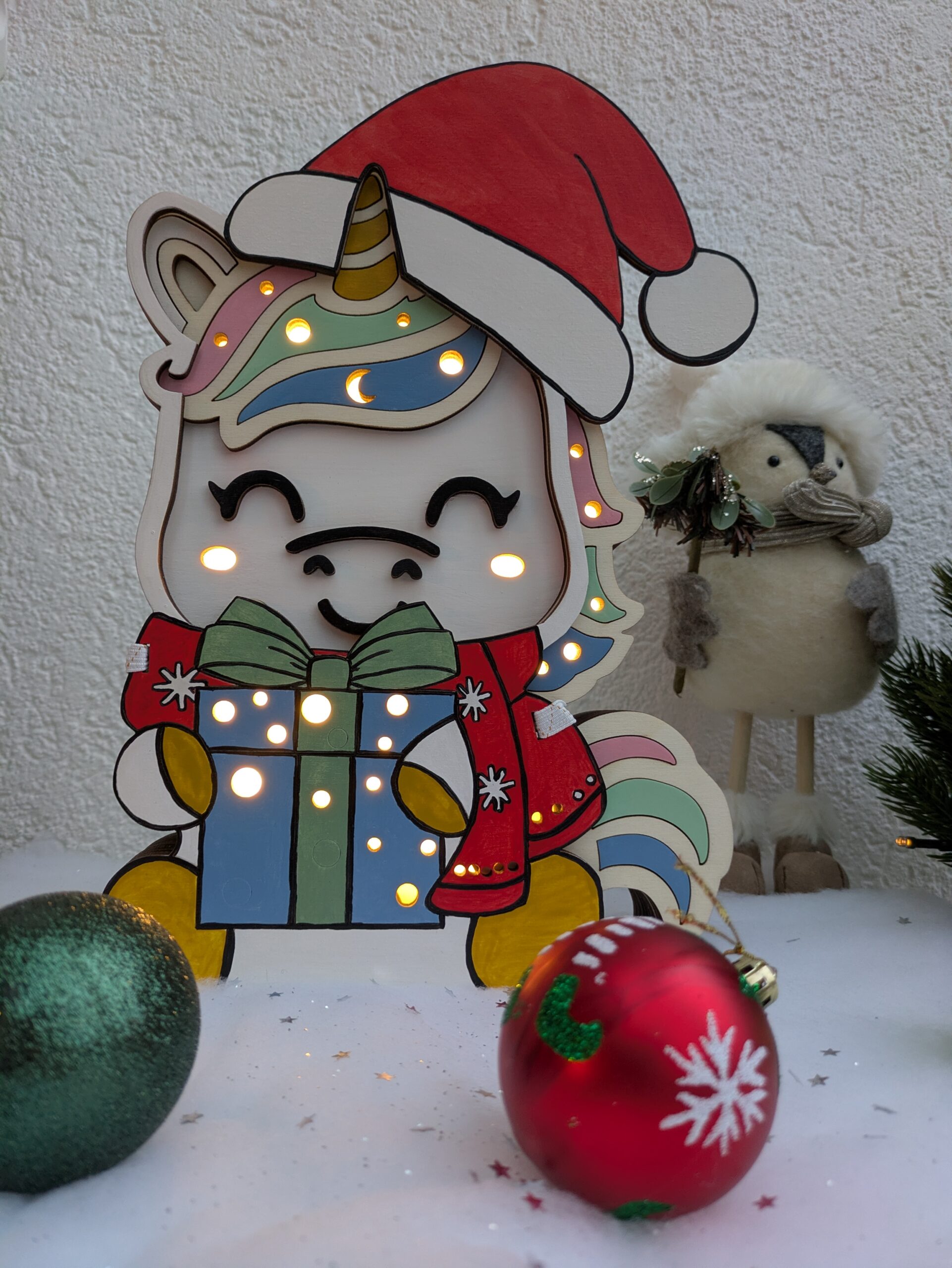 Costume Noël pour veilleuse Licorne