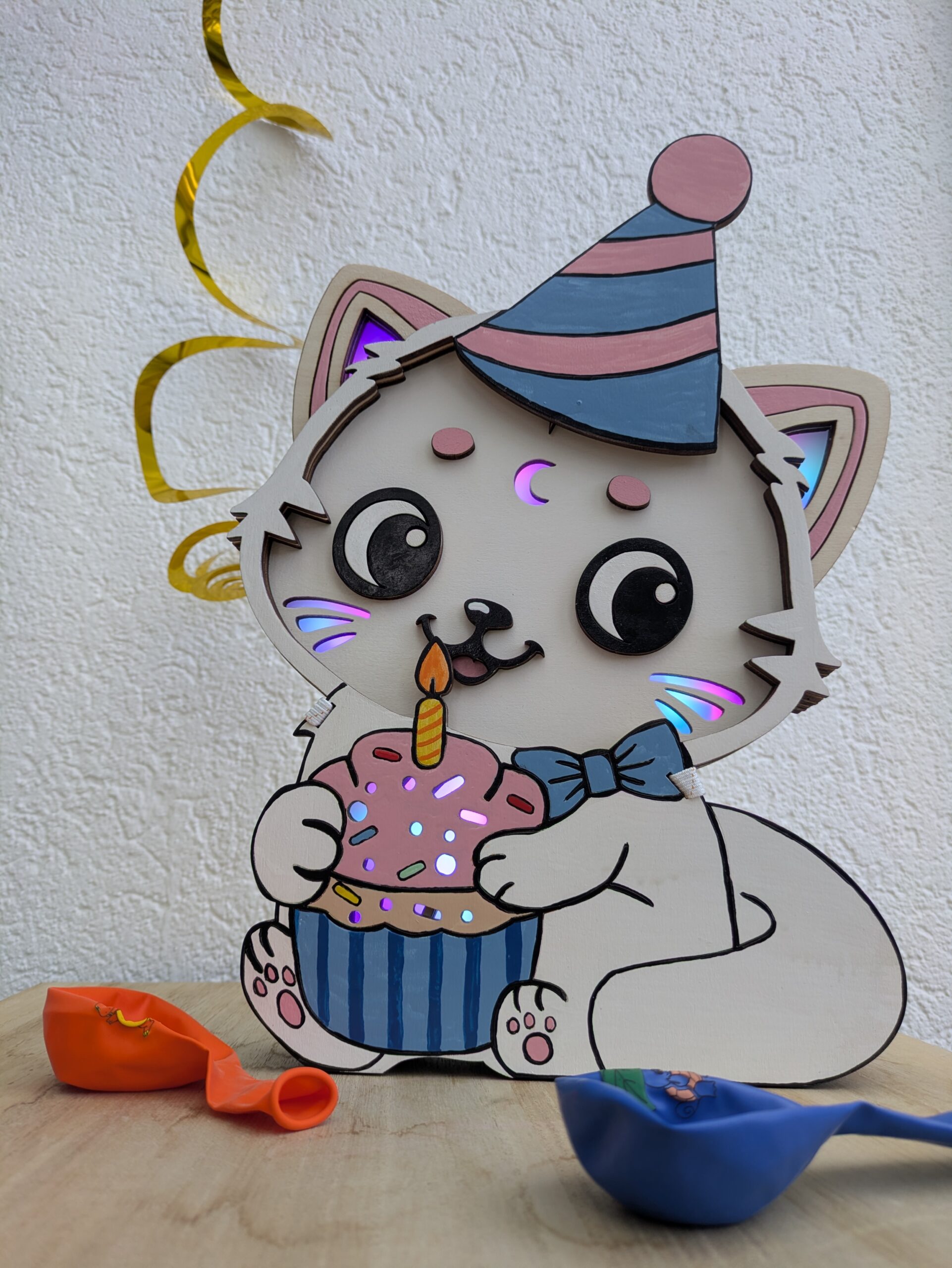 Costume Anniversaire pour veilleuse Chat Mignon
