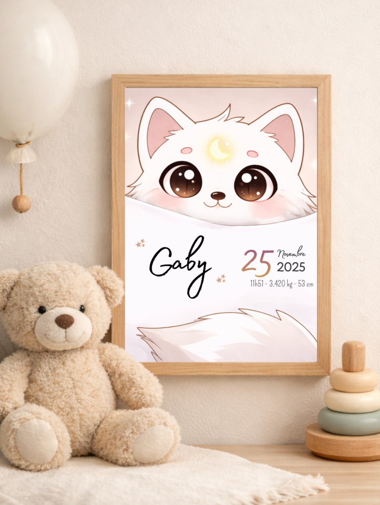 Affiche de naissance personnalisée TsuKipers