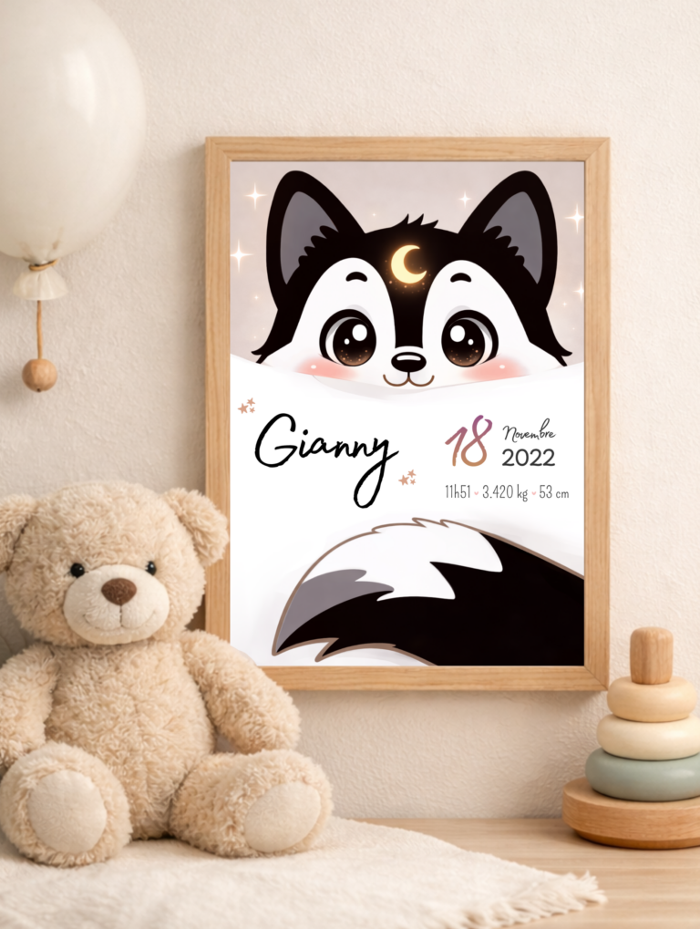 Affiche de naissance personnalisée TsuKipers