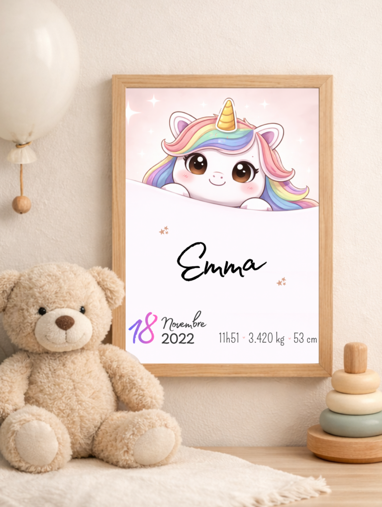 Affiche de naissance personnalisée TsuKipers