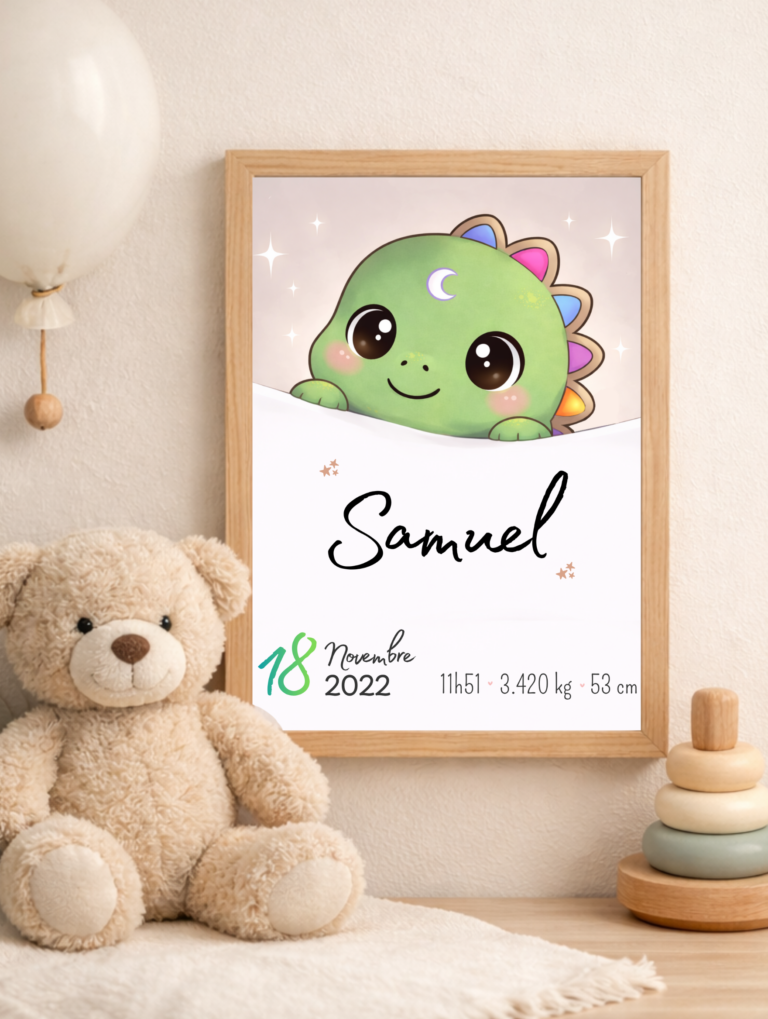 Affiche de naissance personnalisée TsuKipers