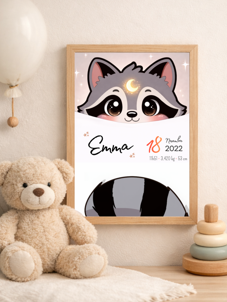Affiche de naissance personnalisée TsuKipers