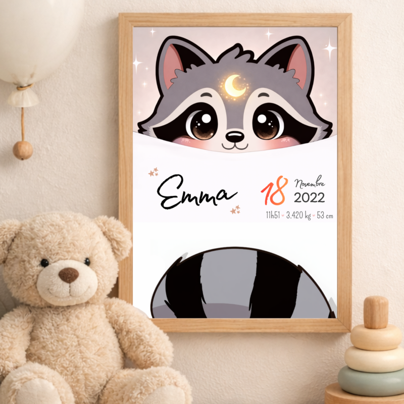 Affiche de naissance personnalisée TsuKipers