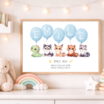 Affiche Gardiens TsuKipers Ballons personnalisée | Prénom & détails de naissance | Illustration originale