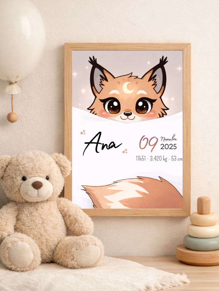 Affiche de naissance personnalisée TsuKipers