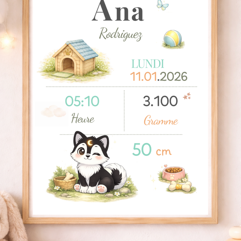 Affiche de naissance personnalisée TsuKipers