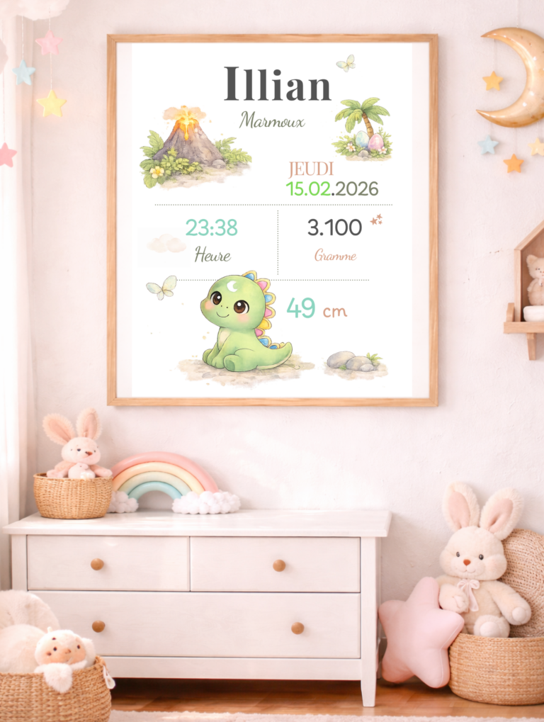 Affiche de naissance personnalisée TsuKipers