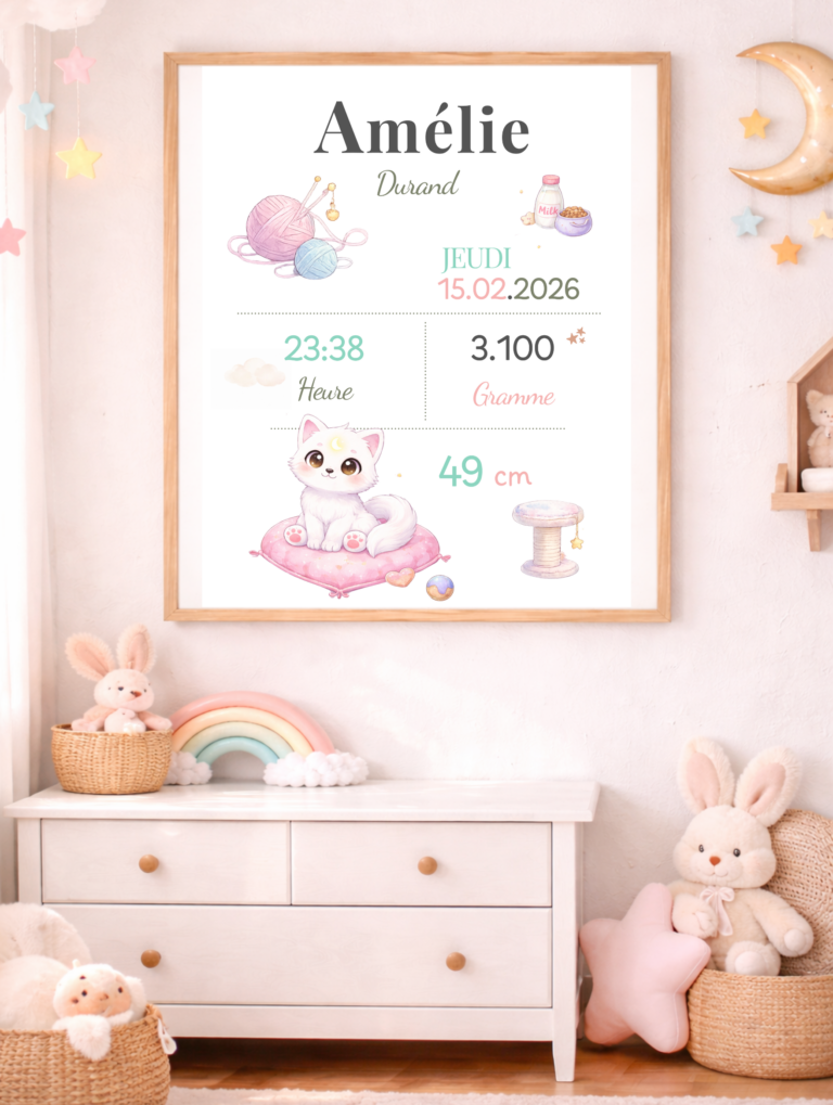 Affiche de naissance personnalisée TsuKipers