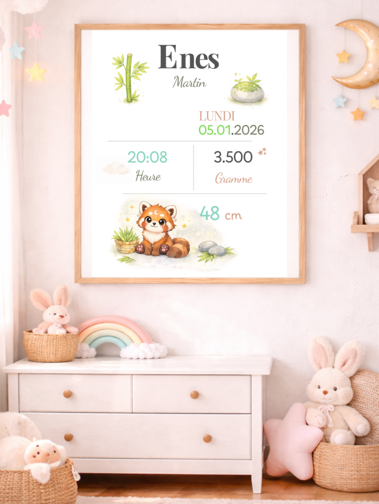 Affiche de naissance personnalisée TsuKipers
