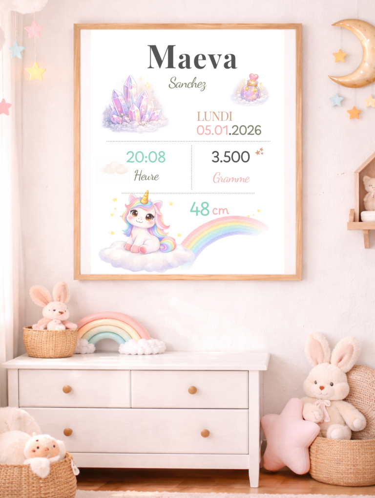 Affiche de naissance personnalisée TsuKipers