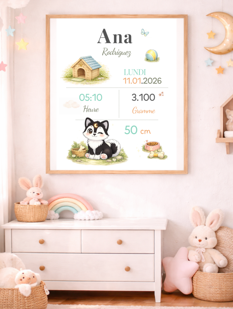 Affiche de naissance personnalisée TsuKipers