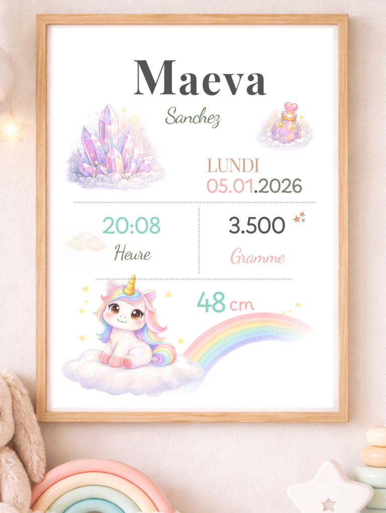Affiche de naissance personnalisée TsuKipers