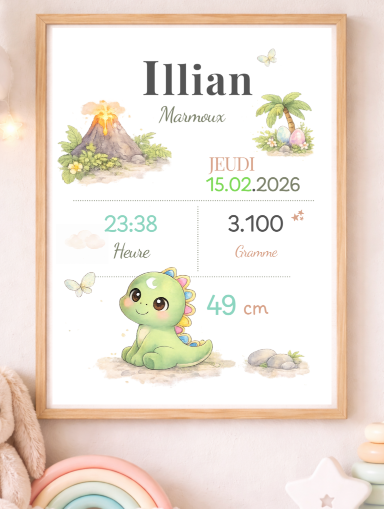 Affiche de naissance personnalisée TsuKipers